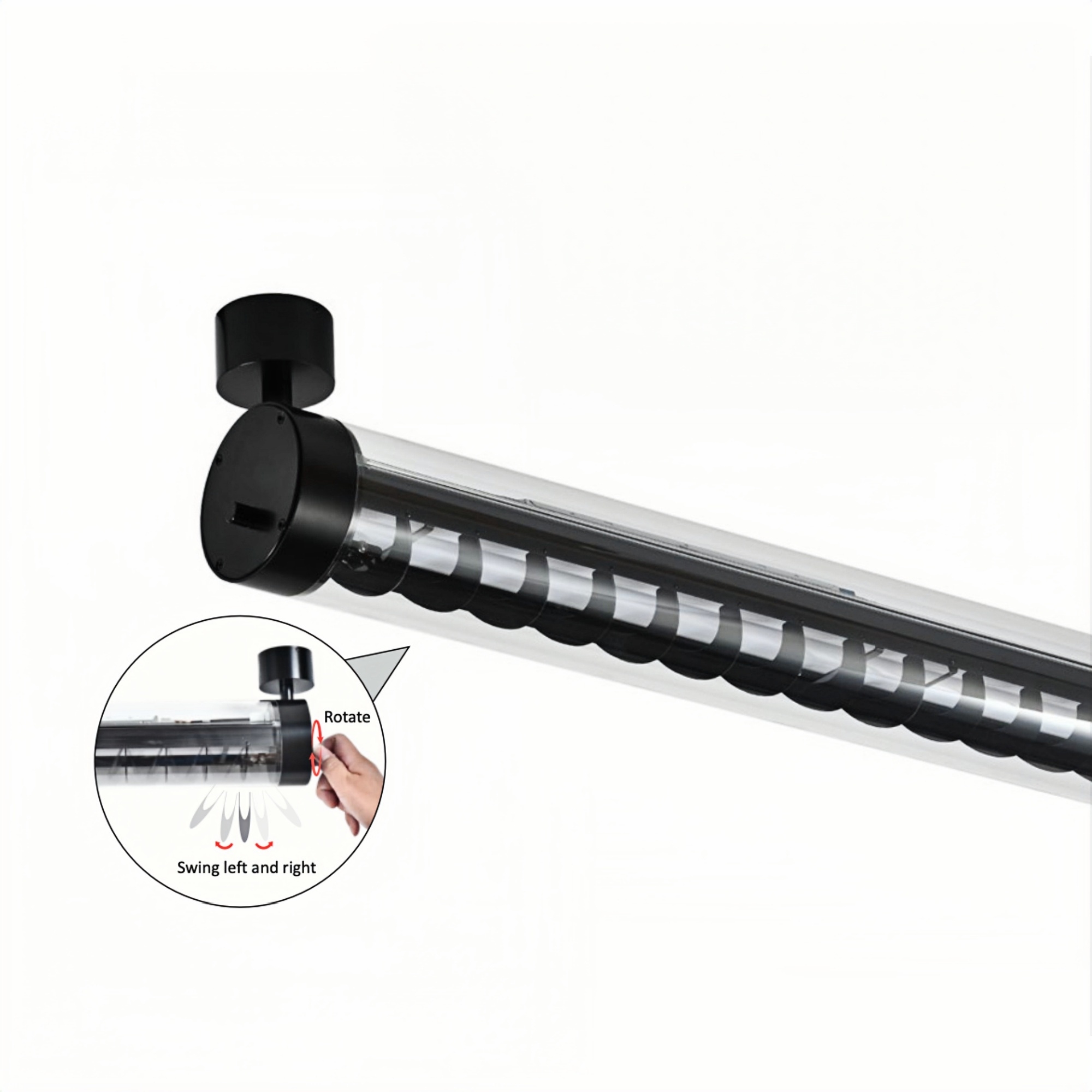 AREO aluminum louver system with rotary knob for adjustable light direction and glare control