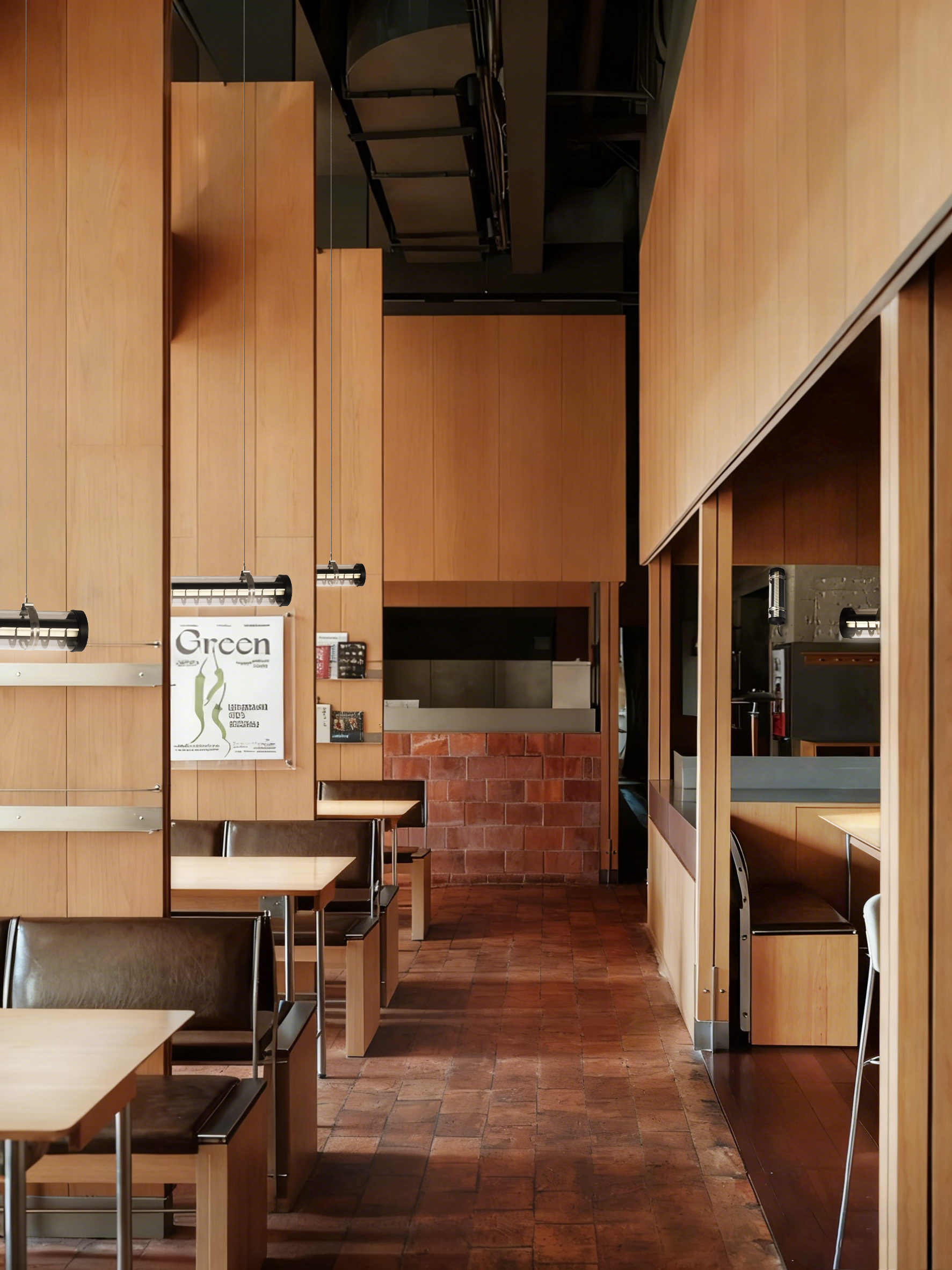 Rosa wall-mounted architectural tubular lights installed at a residential entry porch — compact façade lighting for semi-outdoor use (MANI Lighting)