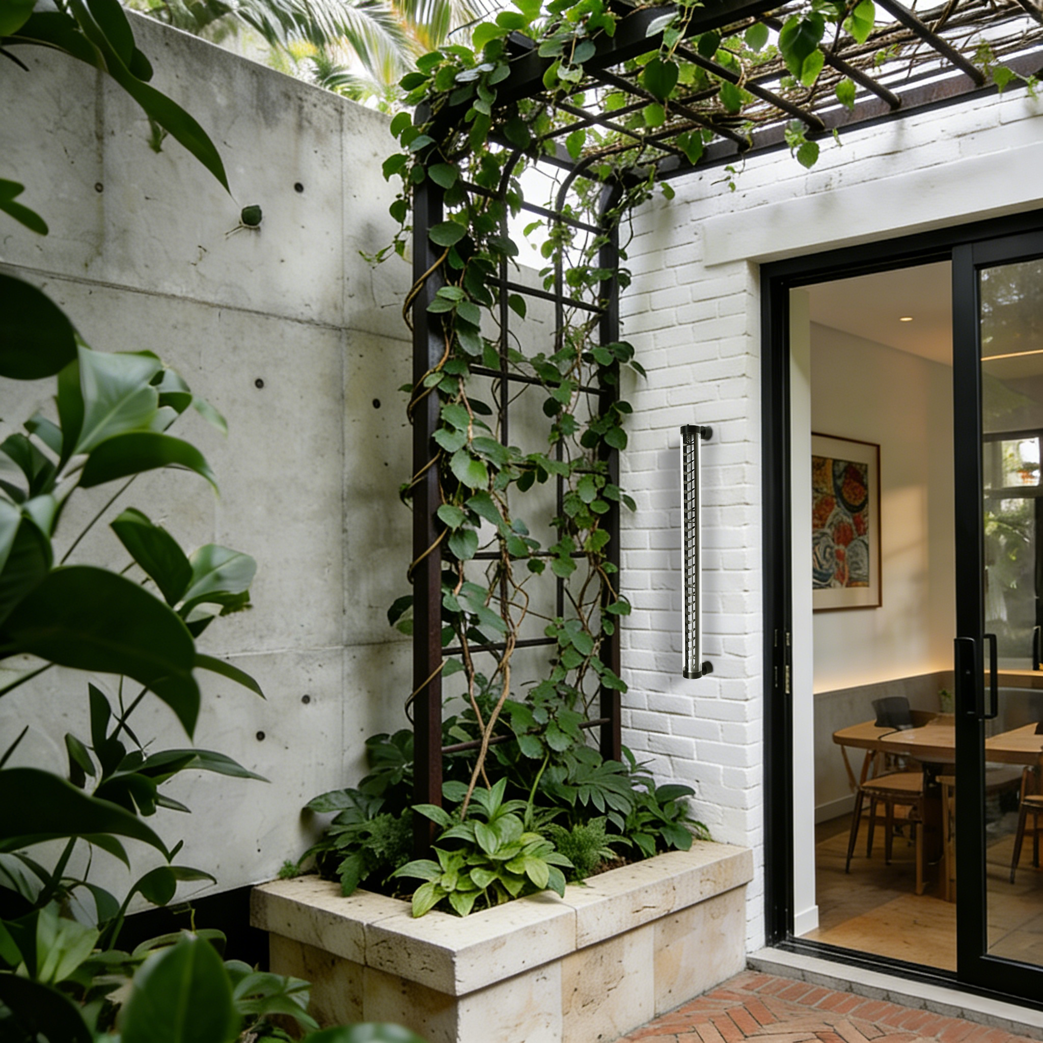 AREO adjustable tubular wall light with aluminum louver system