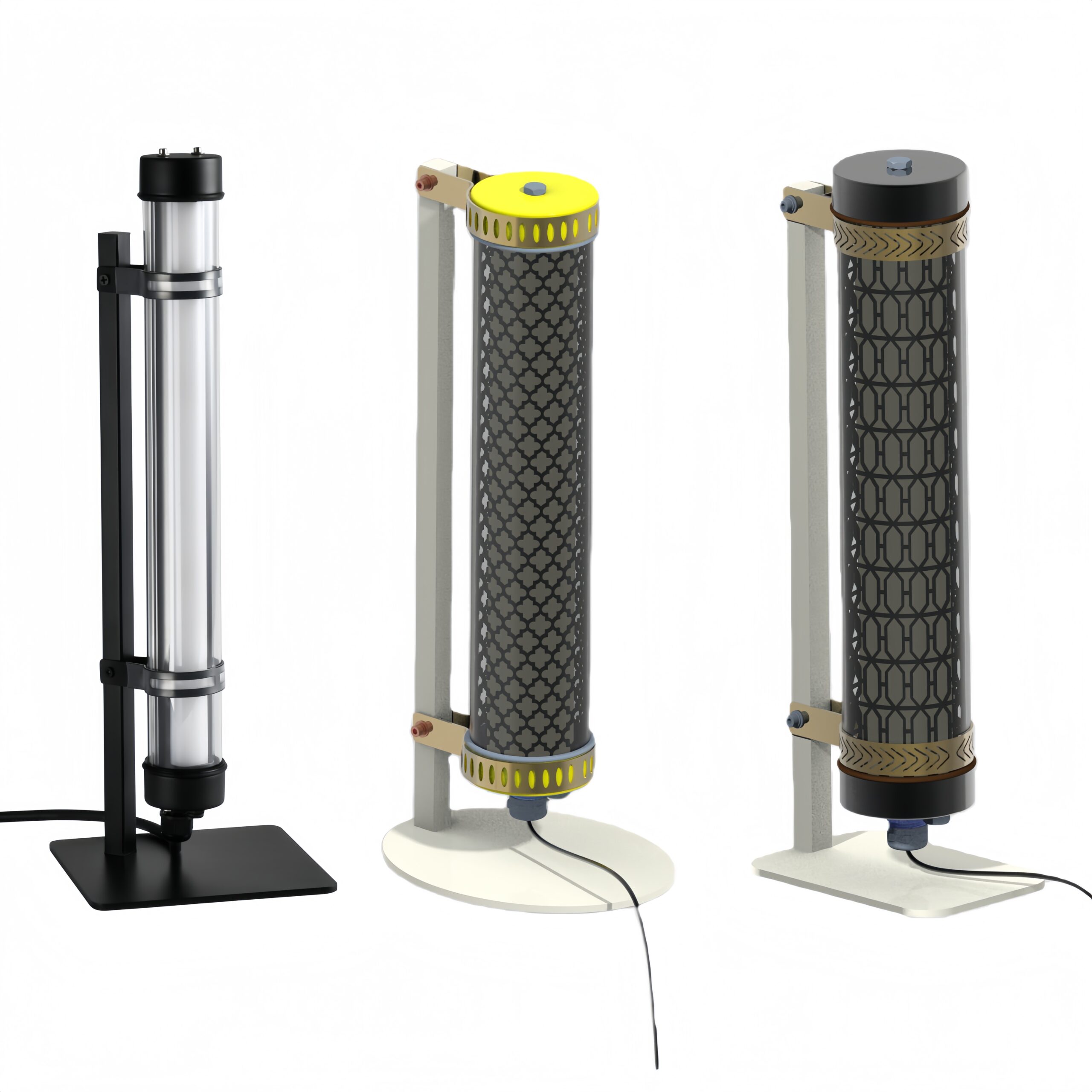 Axis Desk modular desk lamp with interchangeable tubular light and metal support frame