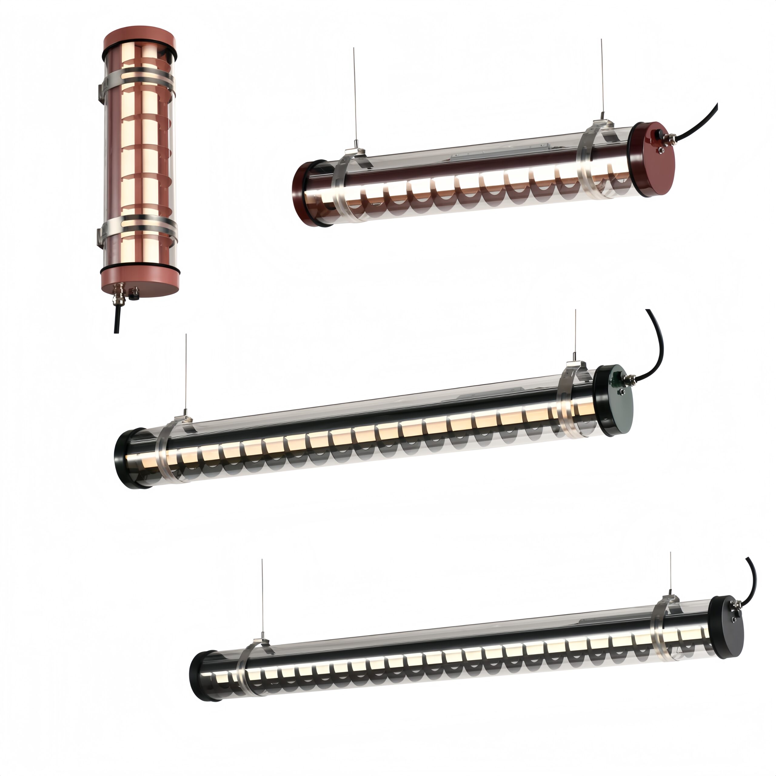 Rosa architectural tubular light signature soft blush metallic finish and custom finishes