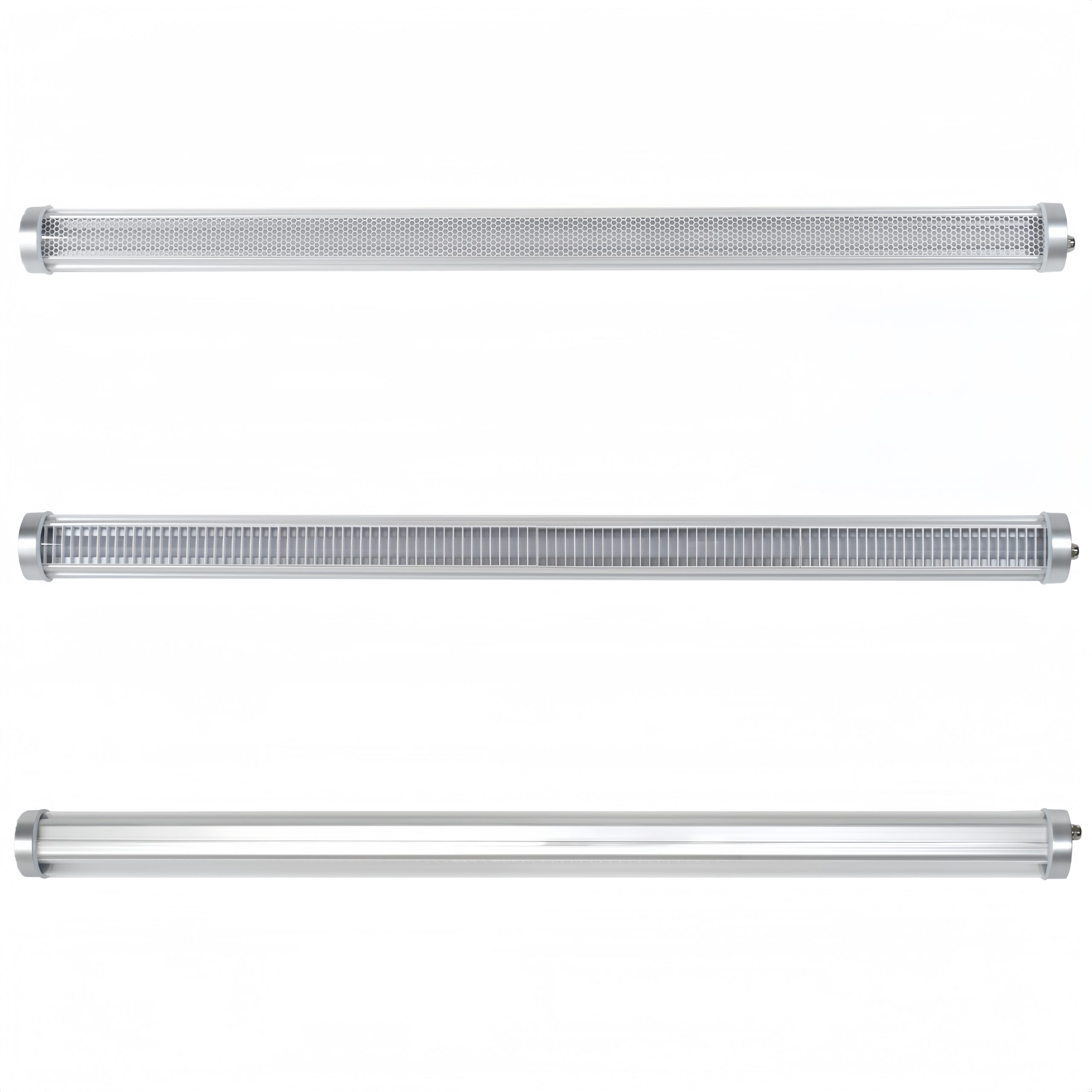 Architectural tubular LED luminaire with engineered honeycomb geometry for glare reduction