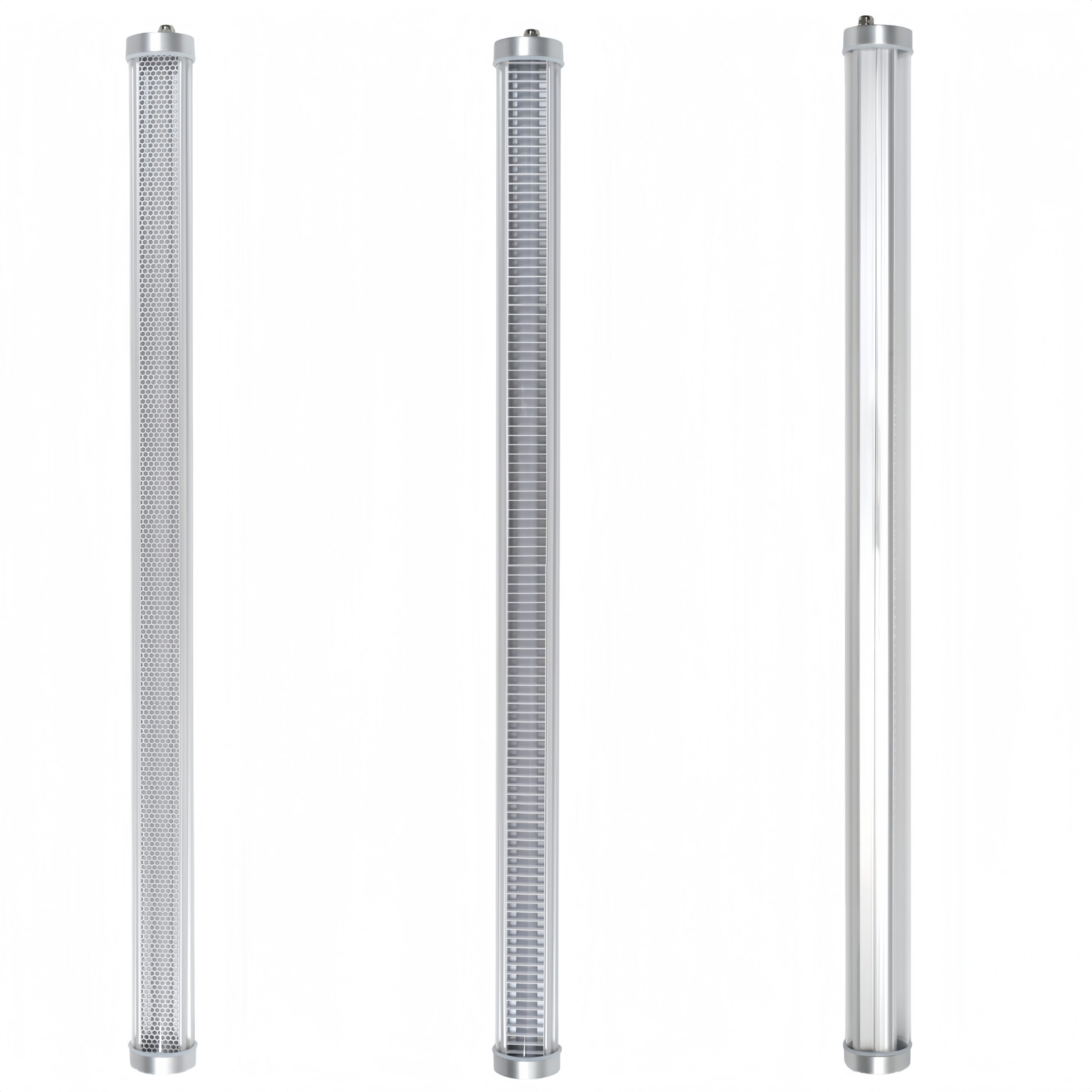 Architectural tubular LED luminaire with engineered honeycomb geometry for glare reduction