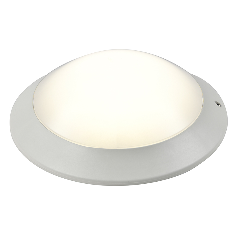 LED ceiling light with interchangeable face rings in white, graphite, and satin silver
