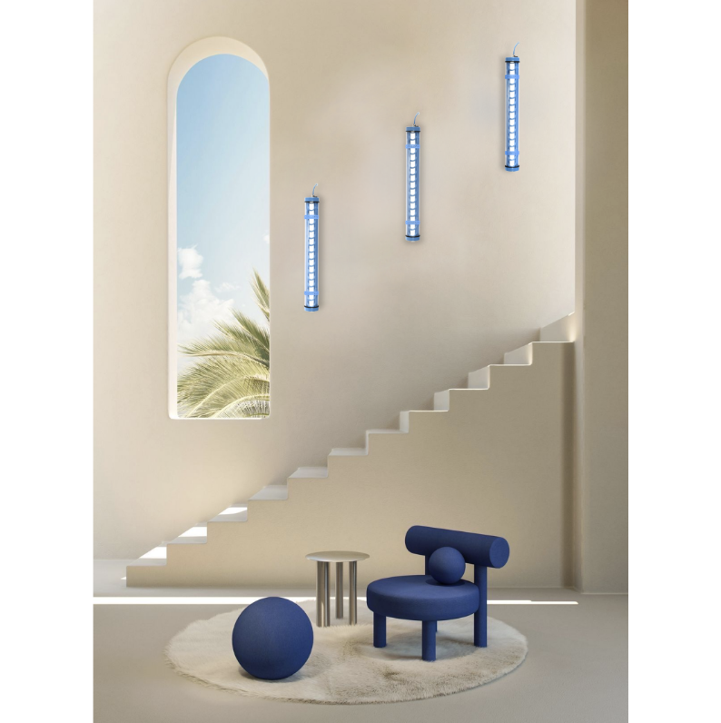 architectural tubular LED light with internal louver and stainless steel mounting rings