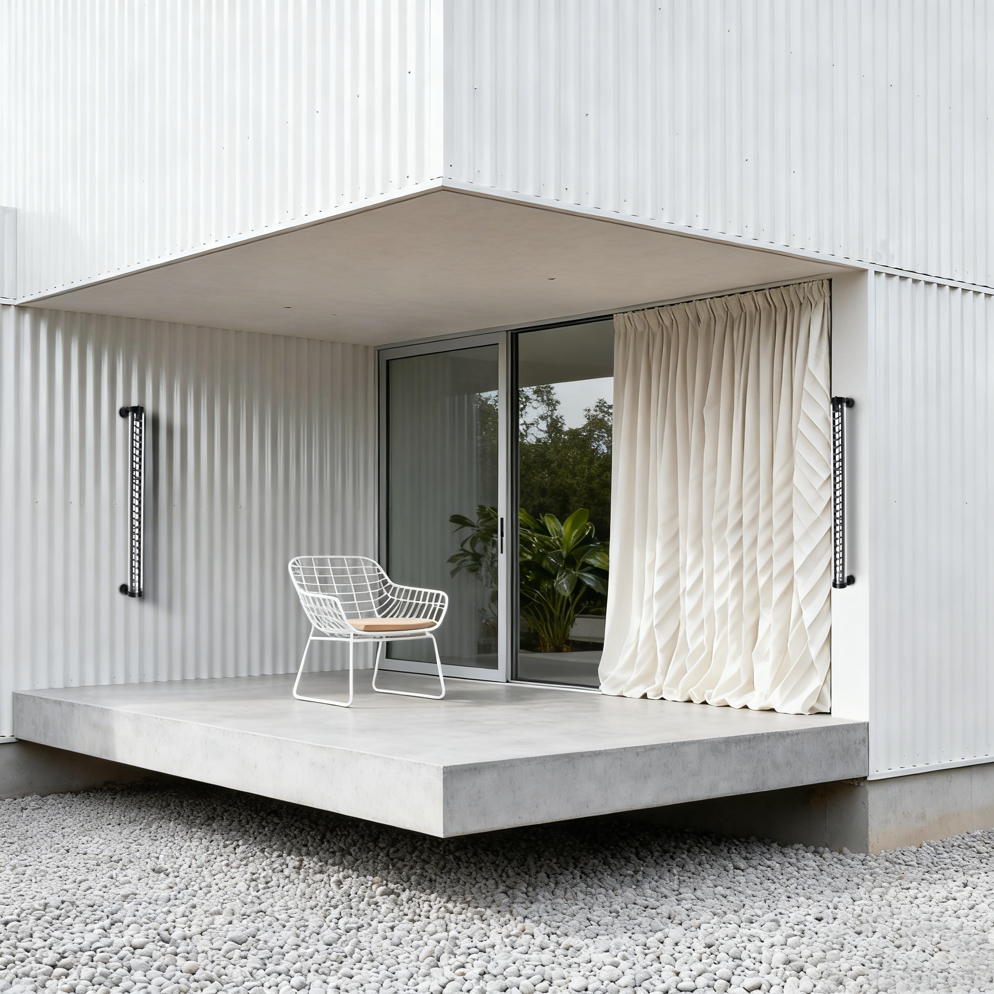 AREO adjustable tubular wall light with aluminum louver system