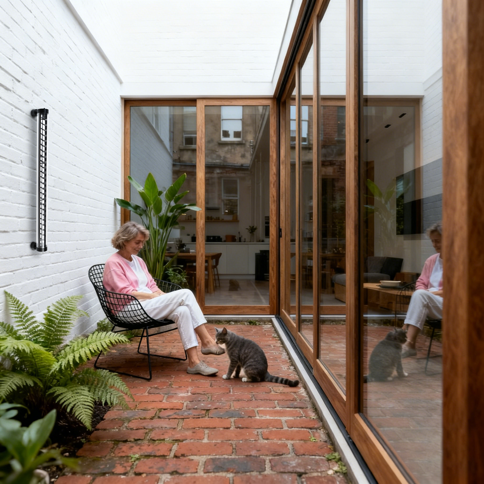 AREO adjustable tubular wall light with aluminum louver system