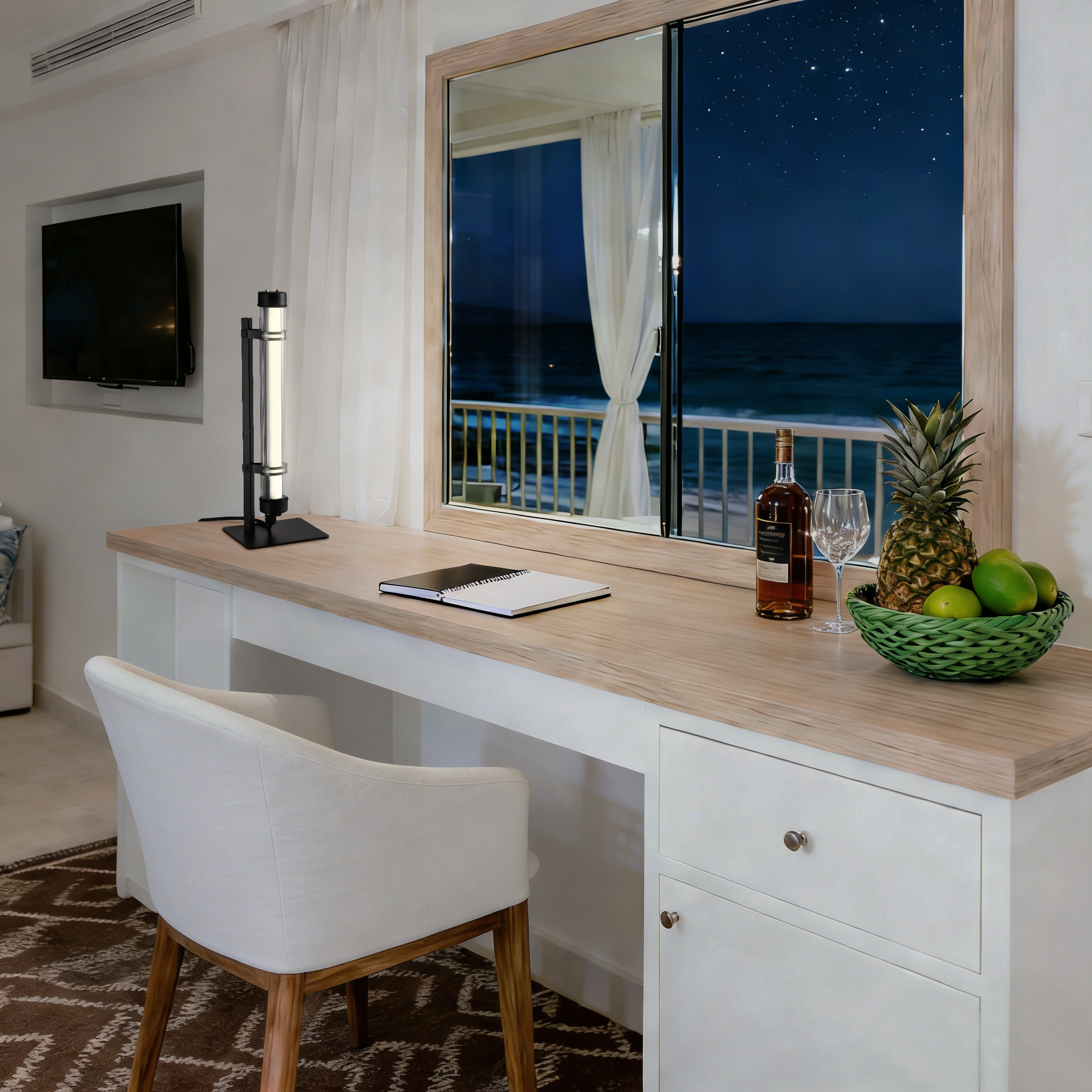 Axis Desk modular desk lamp with interchangeable tubular light and metal support frame