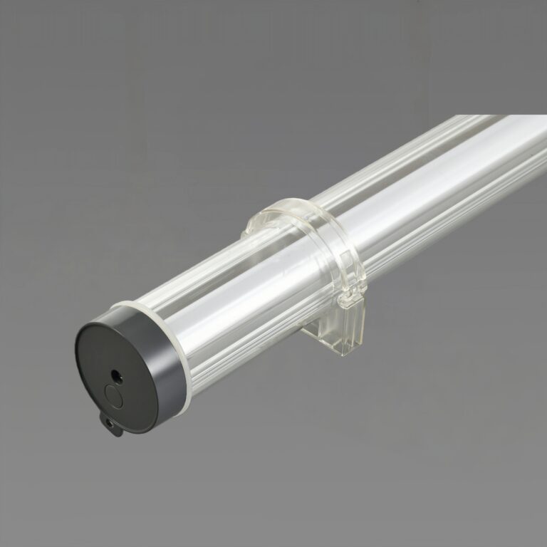 MANI commercial suspended tubular luminaire with direct cable suspension, no clips required