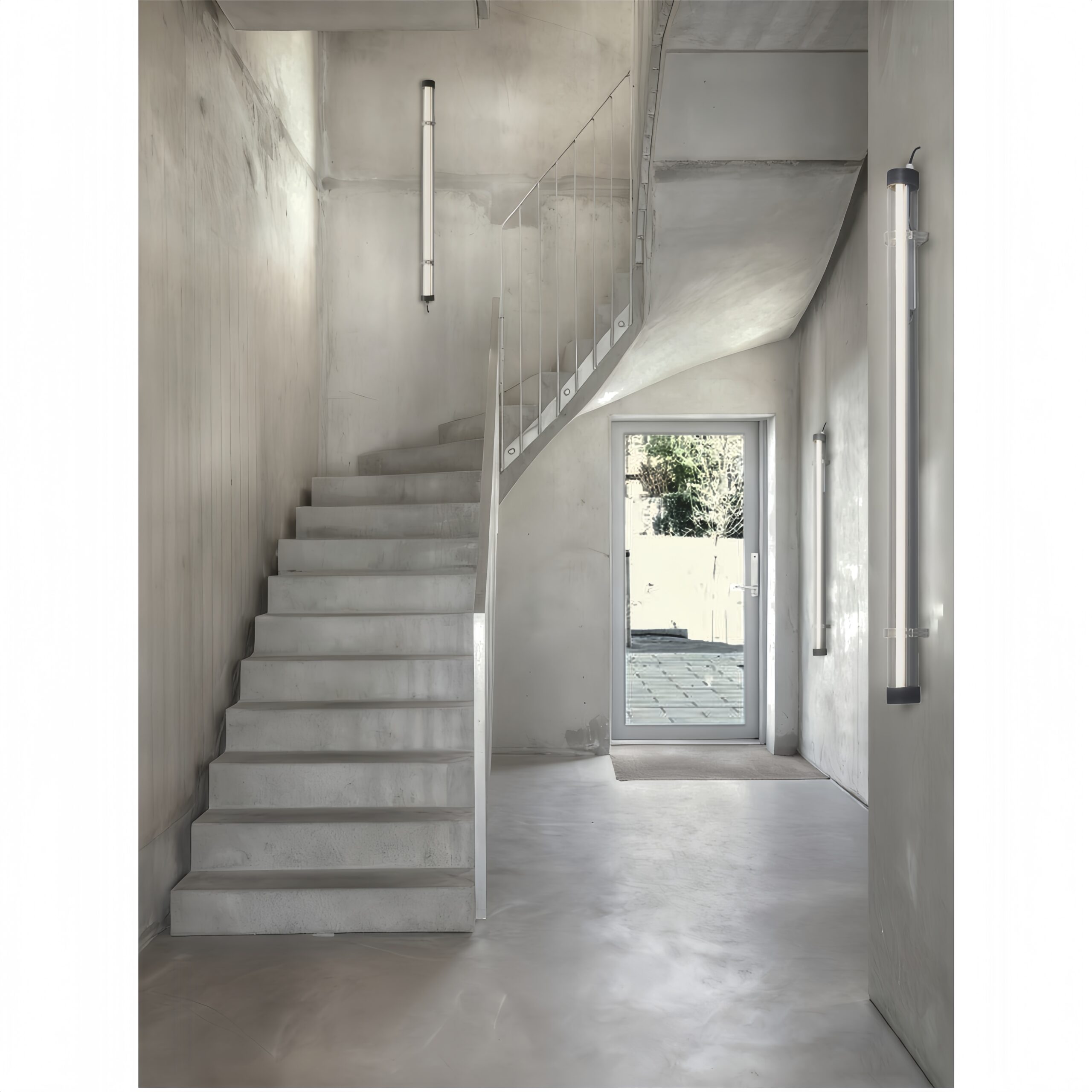 MANI commercial suspended tubular luminaire with direct cable suspension, no clips required