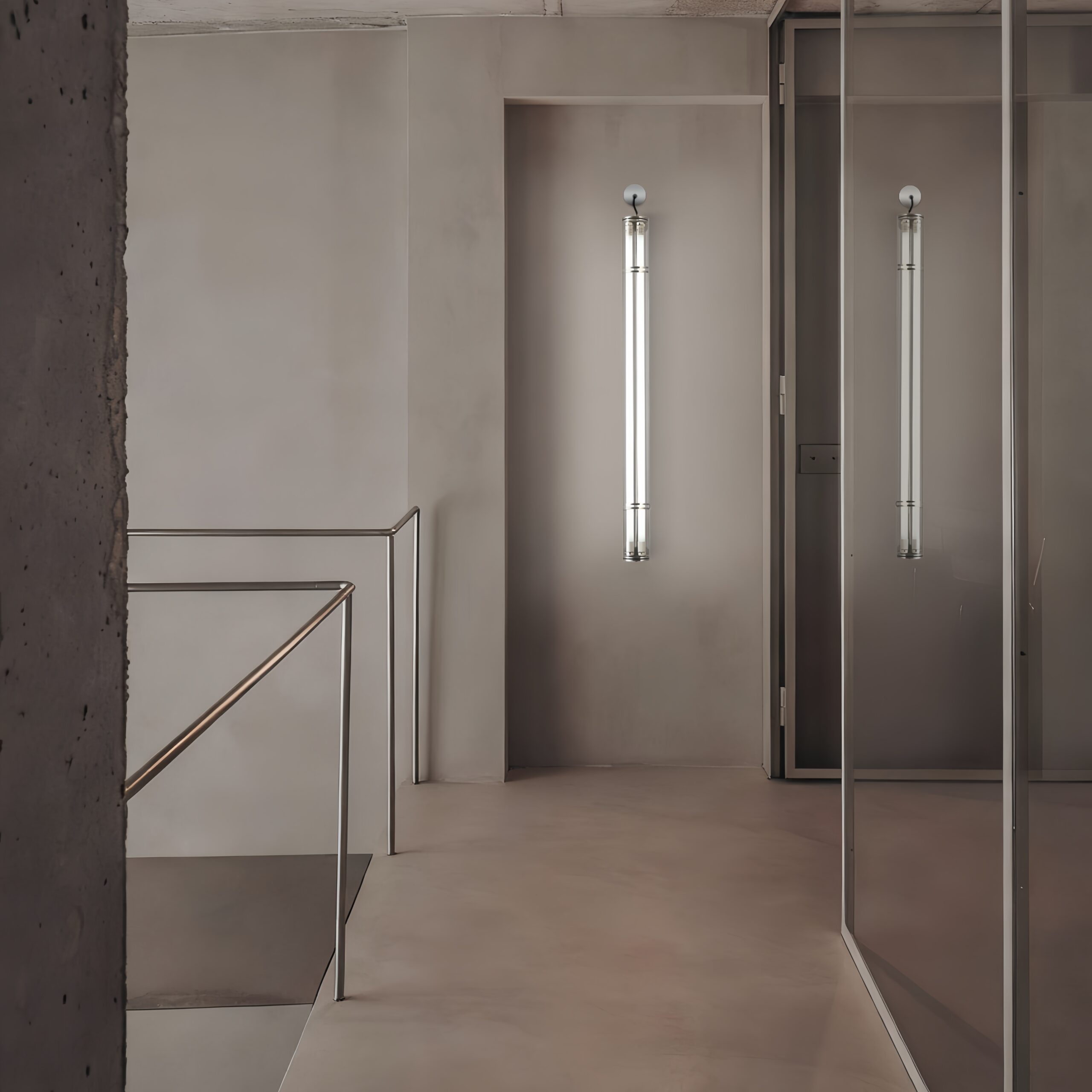 MANI Commercial tubular luminaire featuring an internal replaceable T8 LED tube, suitable for suspension or surface mounting