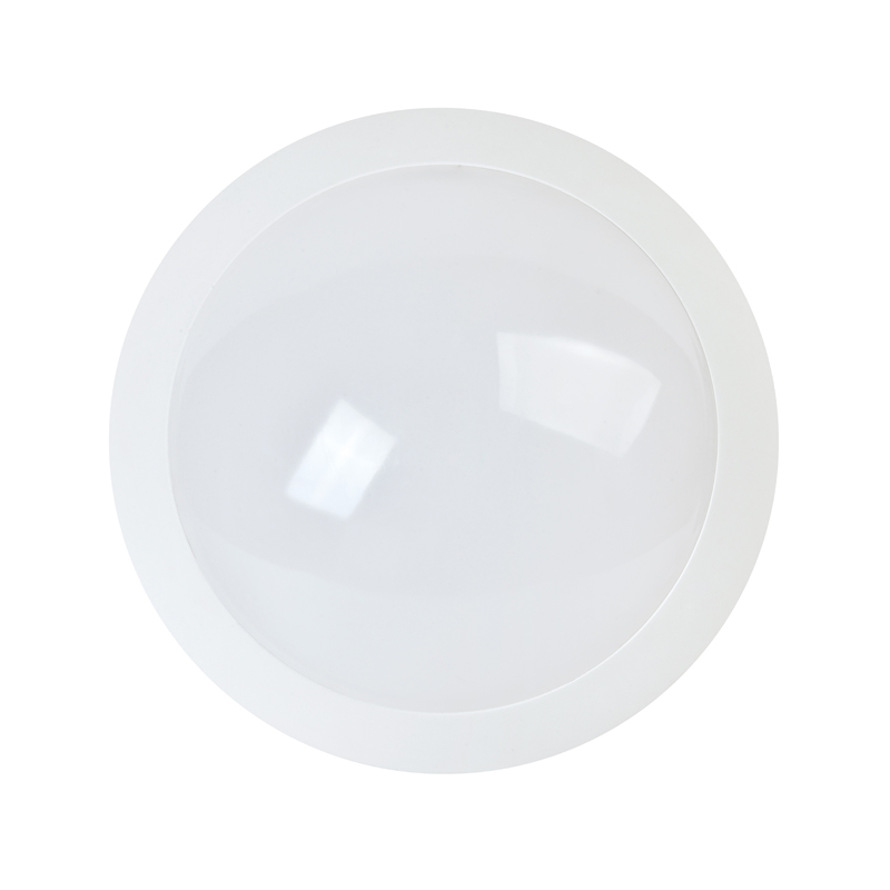 MANI MC-804 LED bulkhead light with die-cast aluminum base and polycarbonate diffuser rated IP54 and IK10