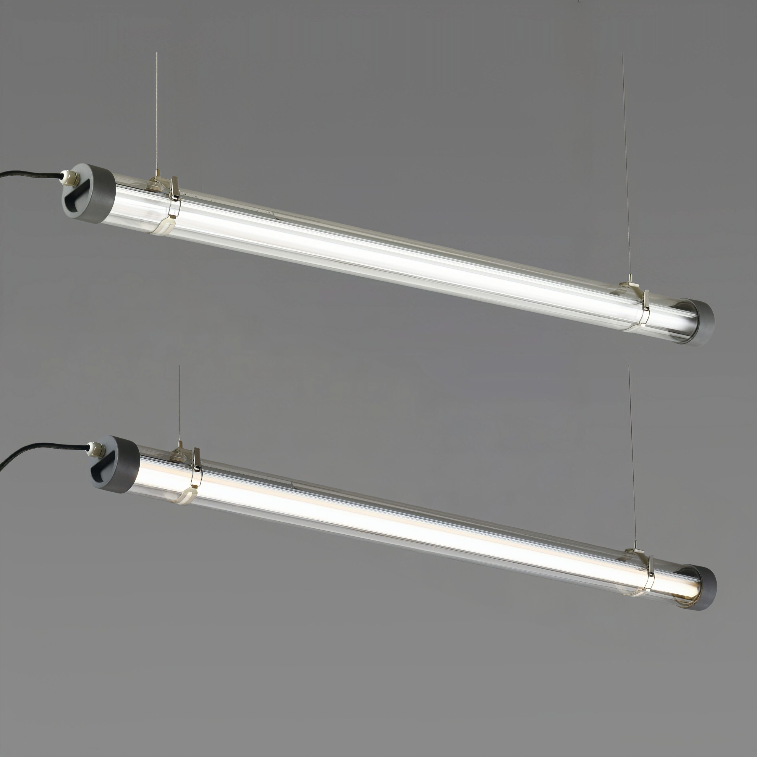 MANI IP65 IK10 tubular LED luminaire with redesigned end caps, impact-resistant polycarbonate housing