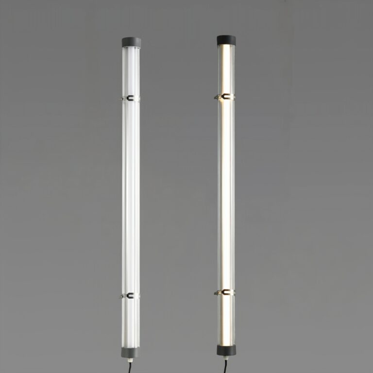 MANI IP65 IK10 tubular LED luminaire with redesigned end caps, impact-resistant polycarbonate housing