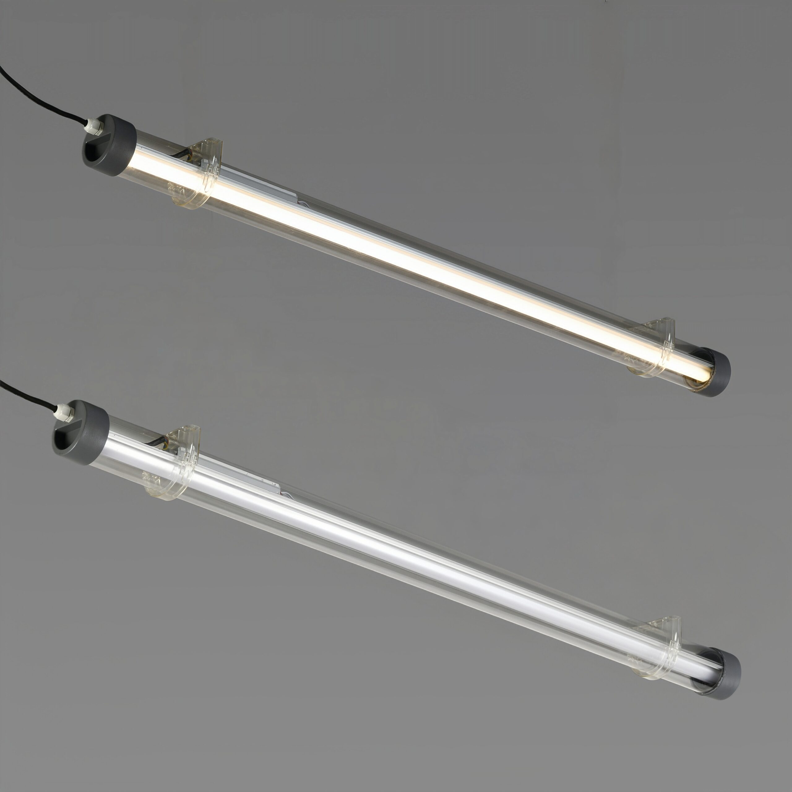 MANI IP65 IK10 tubular LED luminaire with redesigned end caps, impact-resistant polycarbonate housing