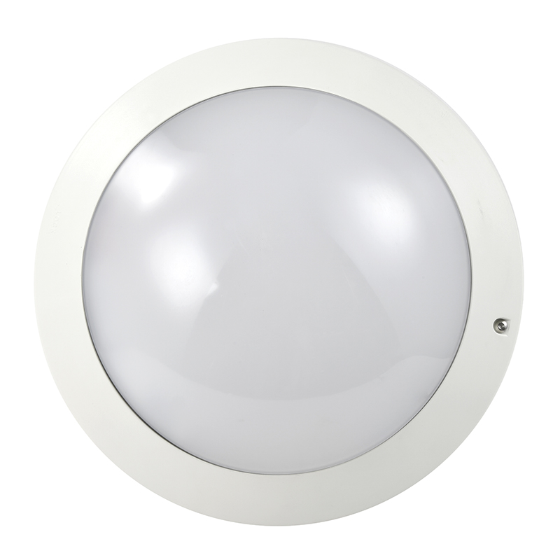 MANI MC-802 round LED bulkhead ceiling light in white finish with opal diffuser