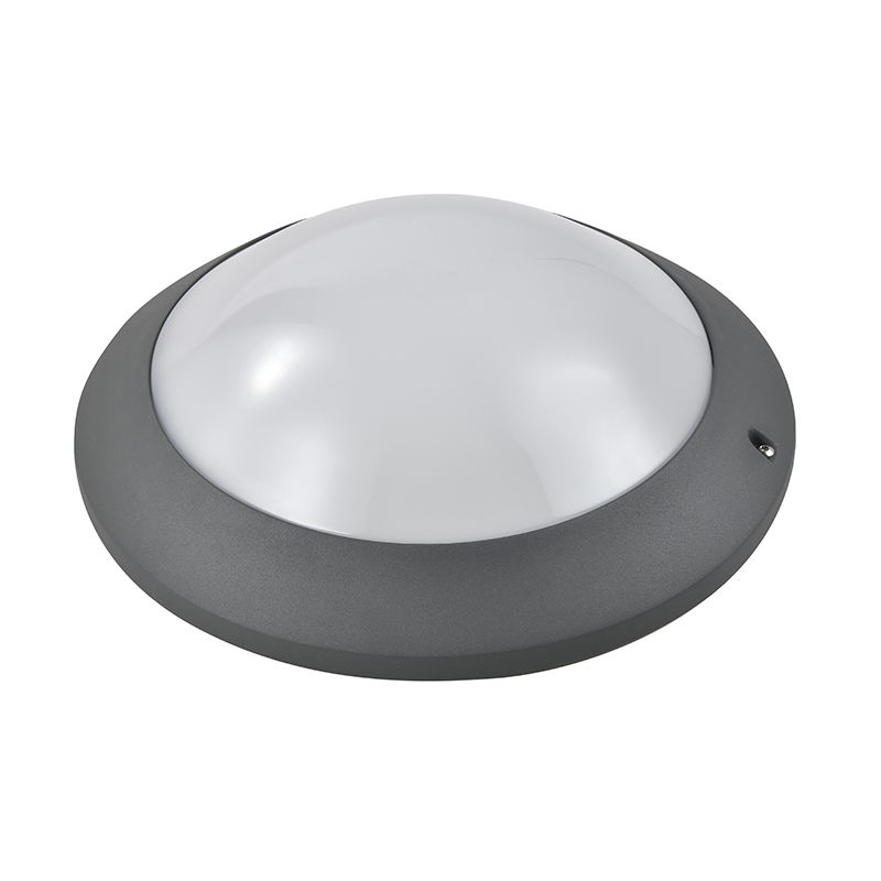 MANI MC-802 round LED bulkhead ceiling light in graphite finish with opal diffuser