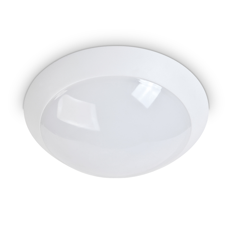 MANI MC-804 LED bulkhead light with die-cast aluminum base and polycarbonate diffuser rated IP54 and IK10