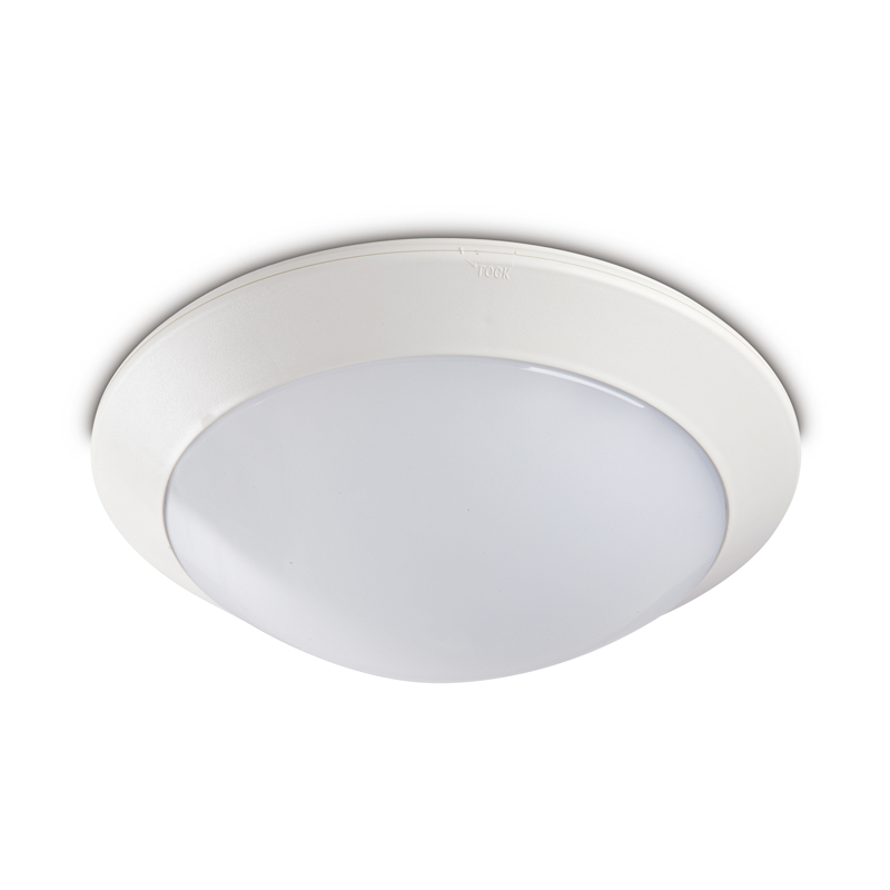 MANI MC-802 round LED bulkhead ceiling light in white finish with opal diffuser