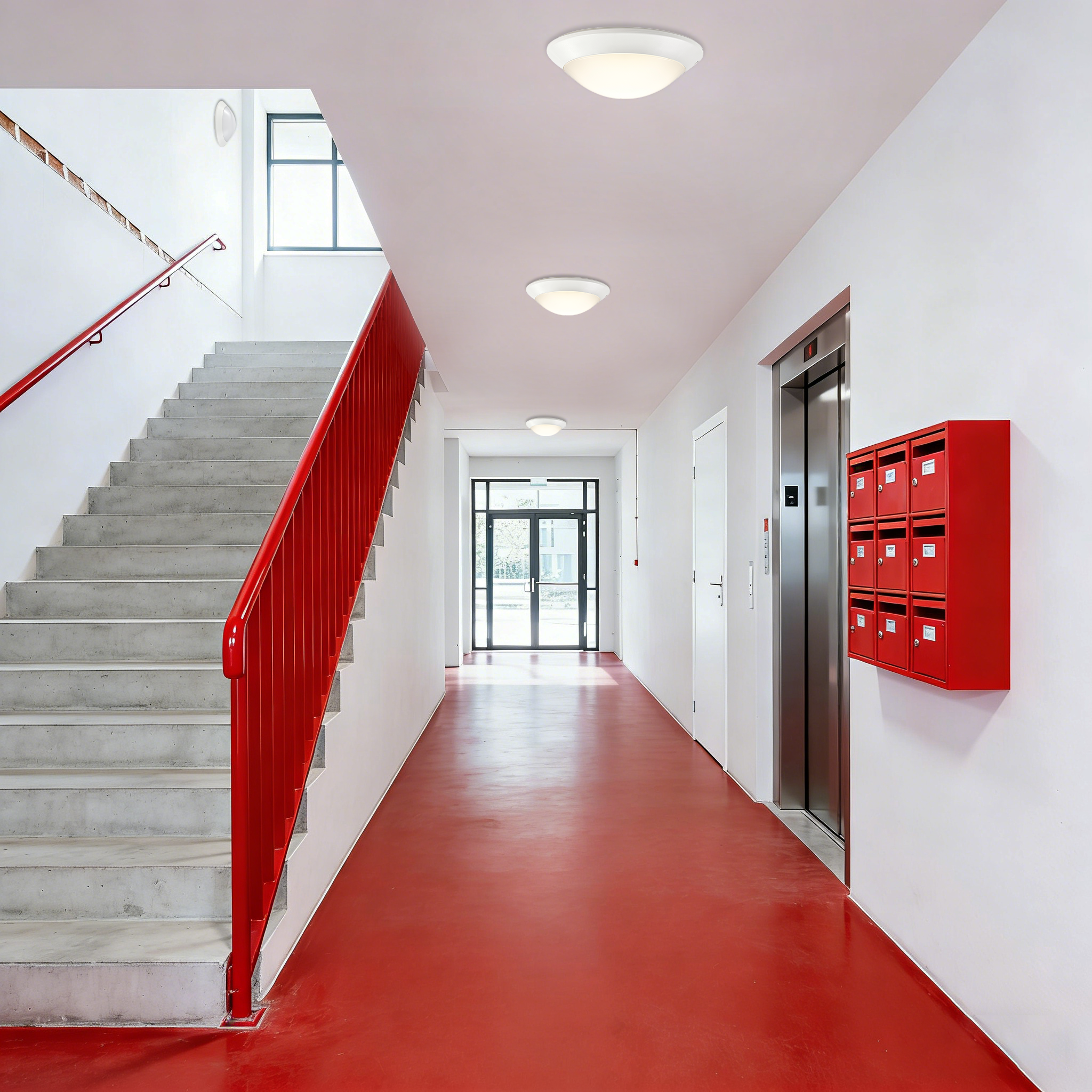 LED Ceiling Light in public building provides visual illumination