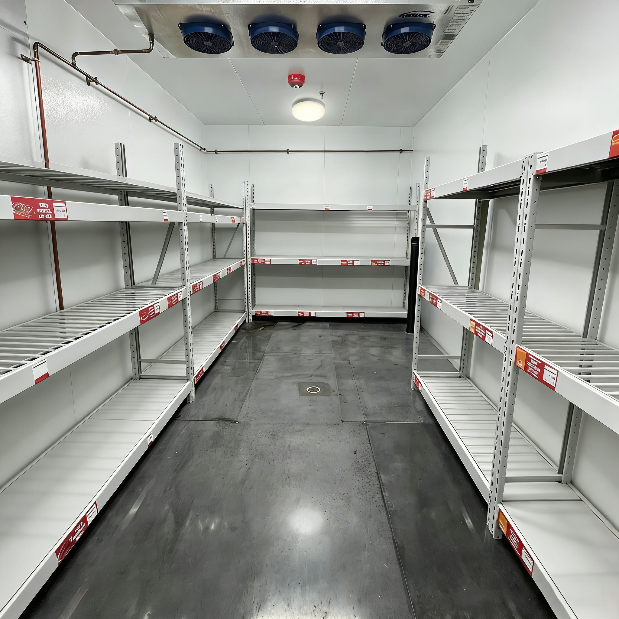 LED ceiling light installed in cold storage room providing reliable lighting for refrigerated storage areas
