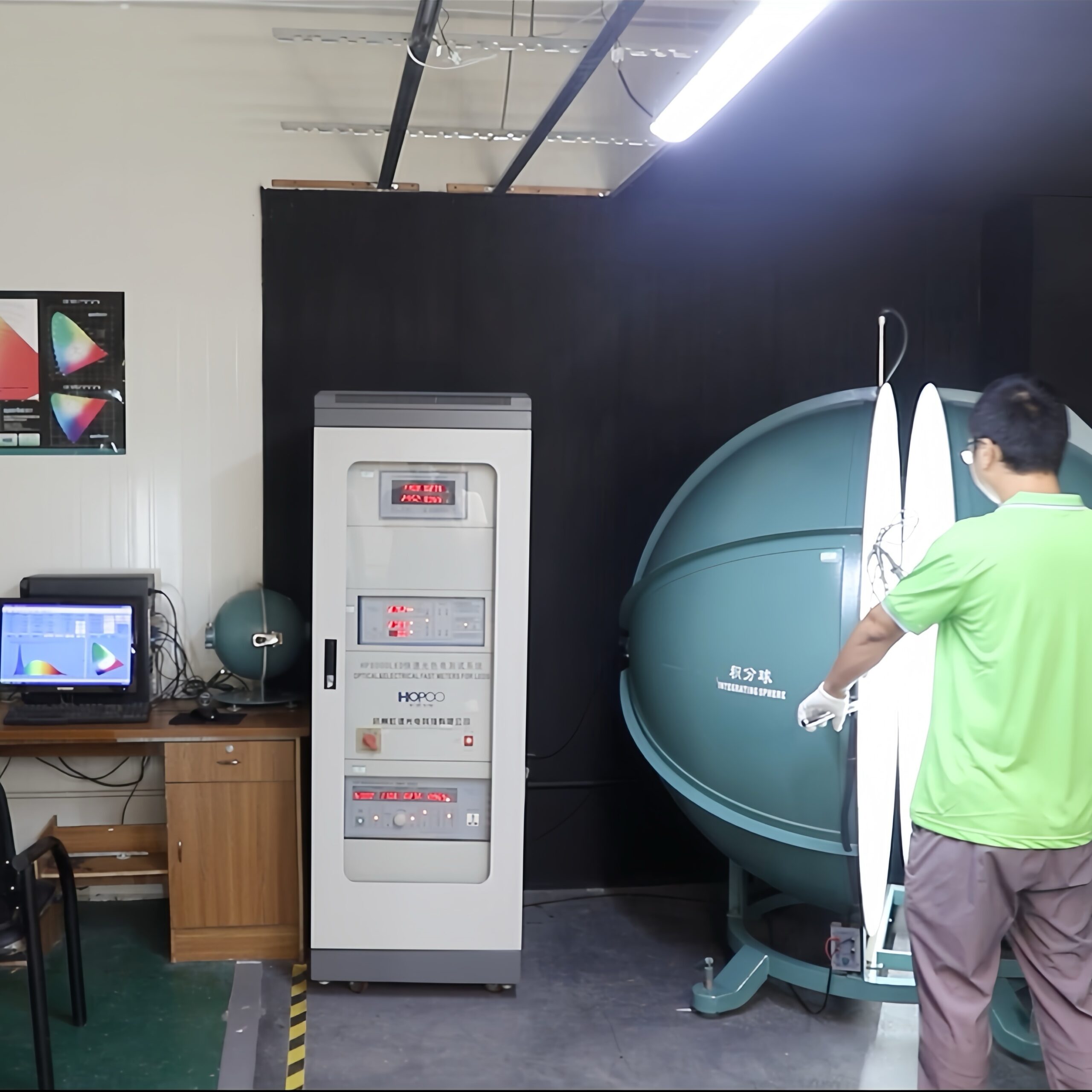 MANI prototype lighting sample being inspected and validated