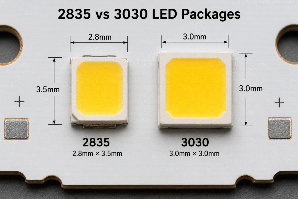 3030 LED vs 2835 LED package comparison