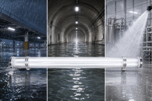 IP65 vs IP67 vs IP69K tubular lighting for rain, flooding and high-pressure washdown environments