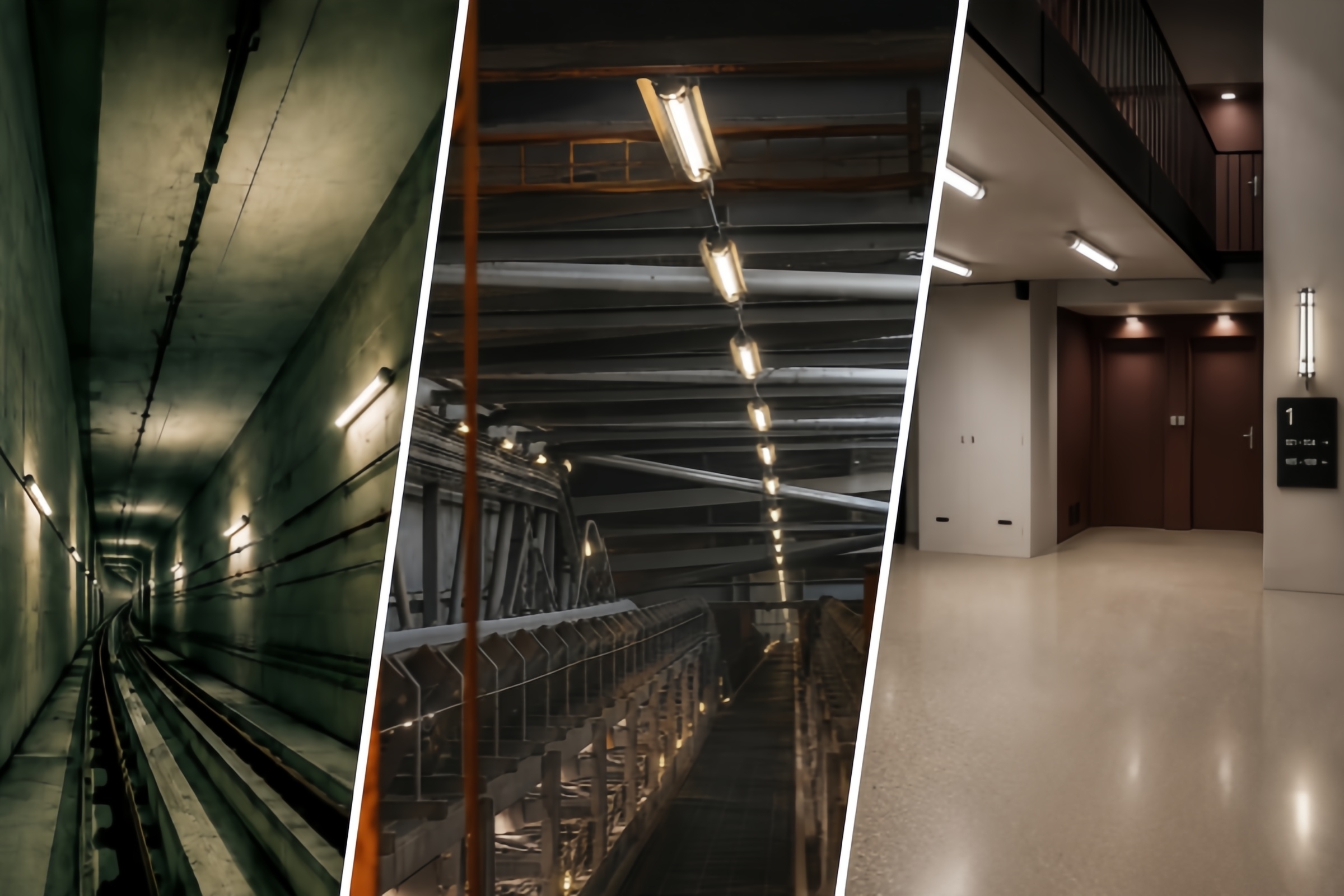 Tubular lighting used in architectural, commercial and industrial applications