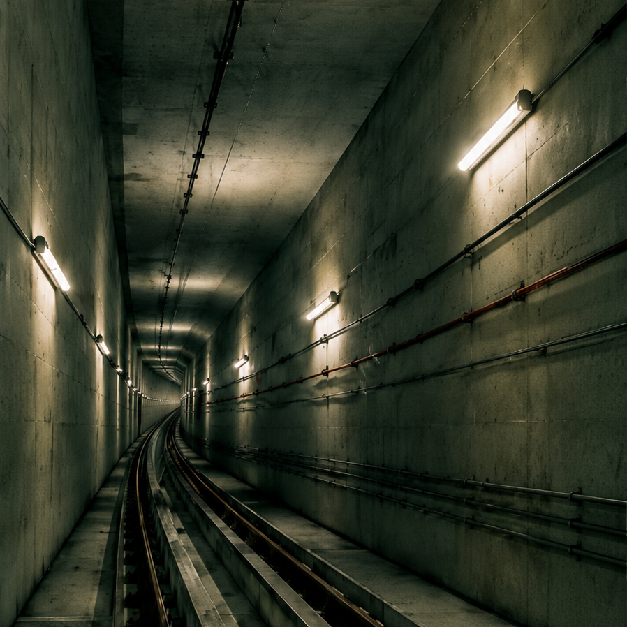 MANI lighting used in a tunnel or infrastructure project