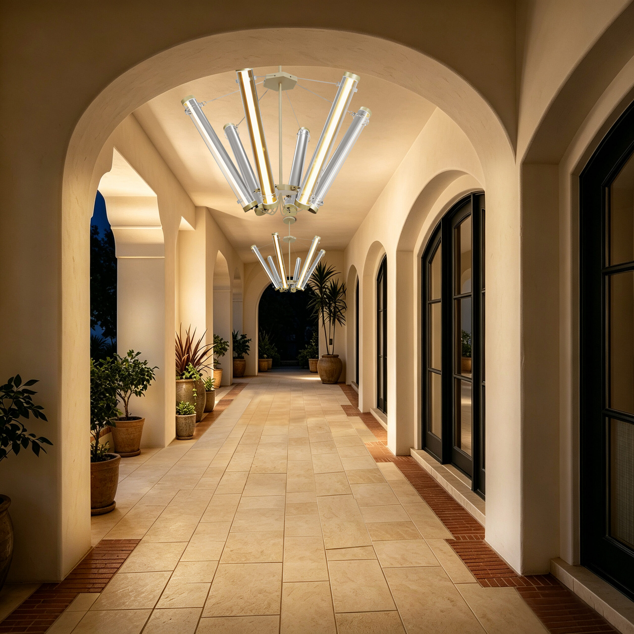 Covered Colonnades and Garden Walkways