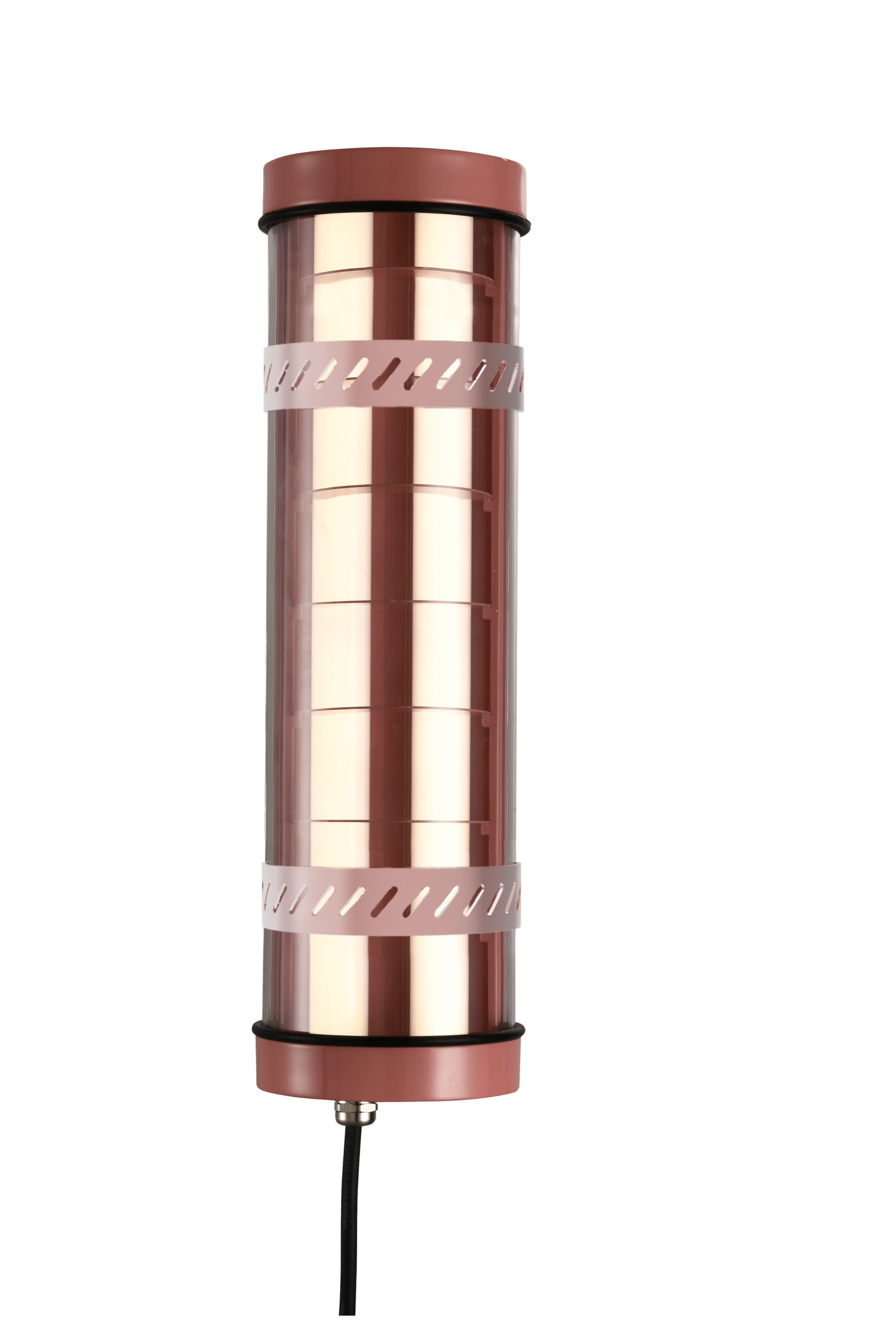 Rosa architectural tubular light with longitudinal aluminum louver overview